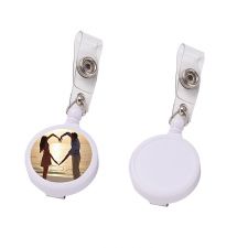 Sublimation Plastic Badge Reel Round Clip-white