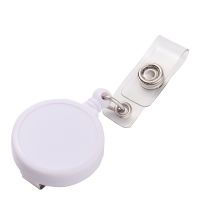 Sublimation Plastic Badge Reel Round Clip-white