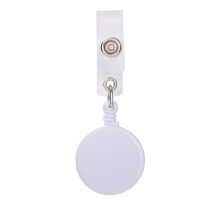 Sublimation Plastic Badge Reel Round Clip-white