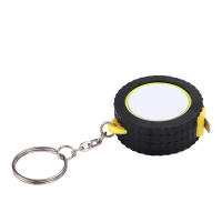 Sublimation Blank Tape Measure Keychains-1m  (yellow )