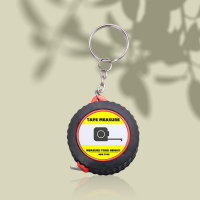 Sublimation Blank Tape Measure Keychains-1m  (red )