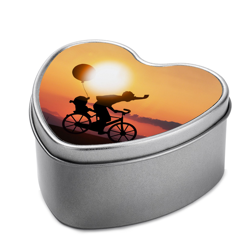 Heat Transfer Printing  Gift Tin Box heart shape Sublimation Tin Box-（small）