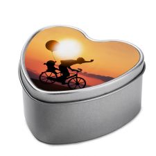 Heat Transfer Printing  Gift Tin Box heart shape Sublimation Tin Box-（small）