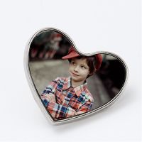 Sublimation Metal Badge with Butterfly Pin-heart