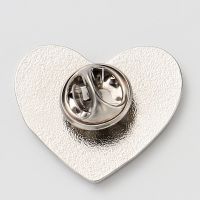 Sublimation Metal Badge with Butterfly Pin-heart