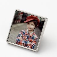 Sublimation Metal Badge with Butterfly Pin-  Square