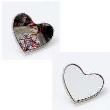 Sublimation Metal Badge with Butterfly Pin-heart