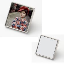 Sublimation Metal Badge with Butterfly Pin-  Square