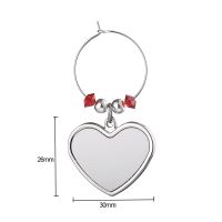 Sublimation Wine Glass Tag Ornaments(heart)