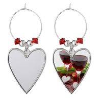 Sublimation Wine Glass Tag Ornaments(oval heart)