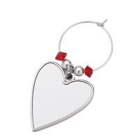 Sublimation Wine Glass Tag Ornaments(oval heart)