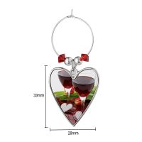 Sublimation Wine Glass Tag Ornaments(oval heart)