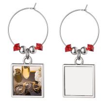 Sublimation Wine Glass Tag Ornaments(Square)