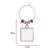 Sublimation Wine Glass Tag Ornaments(Square)