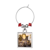 Sublimation Wine Glass Tag Ornaments(Square)