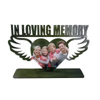 IN LOVING MEMORY Sublimation MDF Angle Wings Photo Frame