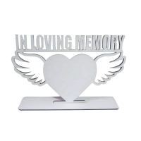 IN LOVING MEMORY Sublimation MDF Angle Wings Photo Frame