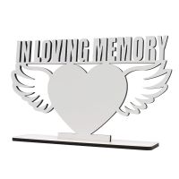 IN LOVING MEMORY Sublimation MDF Angle Wings Photo Frame