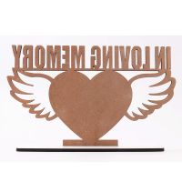 IN LOVING MEMORY Sublimation MDF Angle Wings Photo Frame