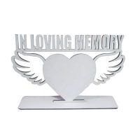 IN LOVING MEMORY Sublimation MDF Angle Wings Photo Frame