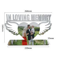 IN LOVING MEMORY Sublimation MDF Angle Wings Photo Frame