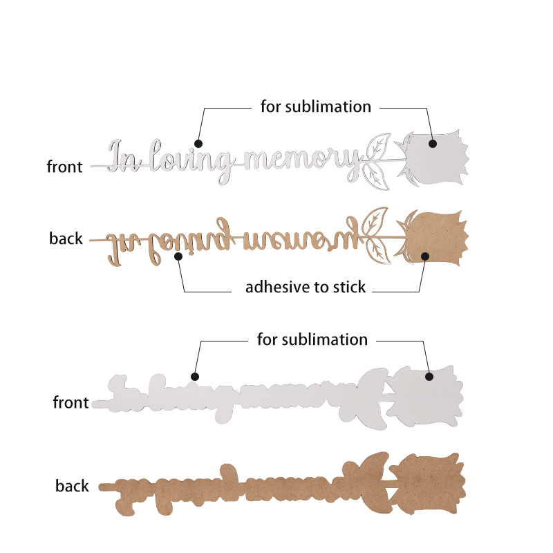 In Loving Memory Rose Sublimation Blank MDF Rose(white)