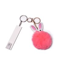 Sublimation MDF Credit Card Grabber with Bunny Plush（rose red）