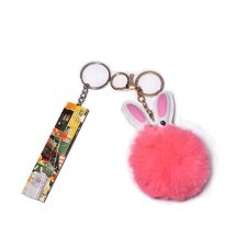 Sublimation MDF Credit Card Grabber with Bunny Plush（rose red）