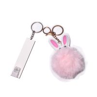 Sublimation MDF Credit Card Grabber with Bunny Plush（light pink）