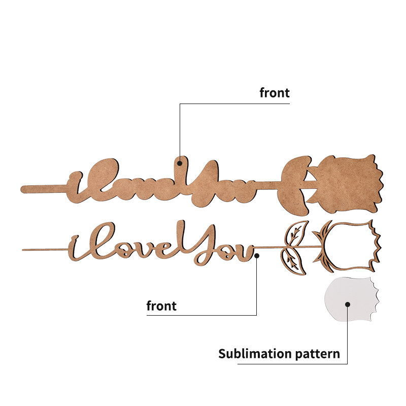 Sublimation MDF Memory Rose I love you （wood）