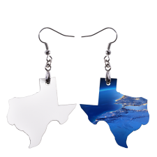 Sublimation Texas Shape MDF Earrings 1 pairs