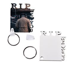 Double Sided Printing Sublimation Blank MDF Keychains-RIP WE LOVE YOU