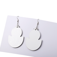 Double-sided Sublimation Blank MDF Earrings 1 pairs (chick)