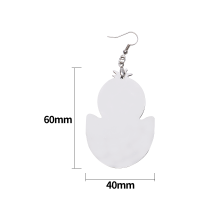 Double-sided Sublimation Blank MDF Earrings 1 pairs (chick)