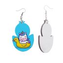 Double-sided Sublimation Blank MDF Earrings 1 pairs (chick)