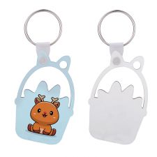 Double-sided Sublimation Blank MDF  Keychains(Easter Basket)