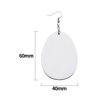 Double-sided Sublimation Blank MDF Earrings 1 pairs (oval)