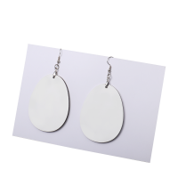 Double-sided Sublimation Blank MDF Earrings 1 pairs (oval)