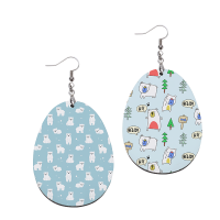 Double-sided Sublimation Blank MDF Earrings 1 pairs (oval)