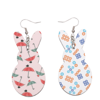 Double-sided Sublimation Blank MDF Earrings 1 pairs (rabbit)