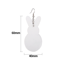 Double-sided Sublimation Blank MDF Earrings 1 pairs (rabbit)