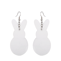 Double-sided Sublimation Blank MDF Earrings 1 pairs (rabbit)