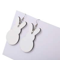 Double-sided Sublimation Blank MDF Earrings 1 pairs (rabbit)