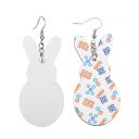 Double-sided Sublimation Blank MDF Earrings 1 pairs (rabbit)