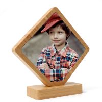 Sublimation Bamboo  Photo Frame with Magnet Stand(diamondl)