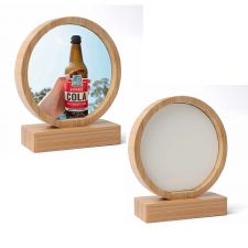 Sublimation Bamboo Photo Frame with Magnet Stand(round)