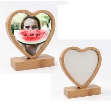 Sublimation Bamboo Photo Frame with Magnet Stand(heart)