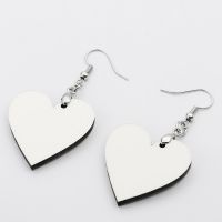 Double-sided Sublimation Blank MDF Earrings 1Pairs(heart)