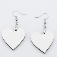 Double-sided Sublimation Blank MDF Earrings 1Pairs(heart)