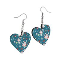 Double-sided Sublimation Blank MDF Earrings 1Pairs(heart)